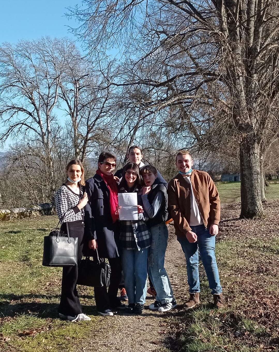 Une partie du groupe dans le parc du château